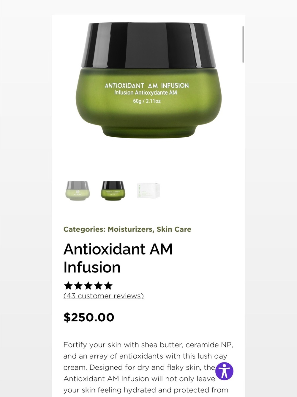 NAPARA Newline Antioxidant AM Infusion 60g | New Sealed